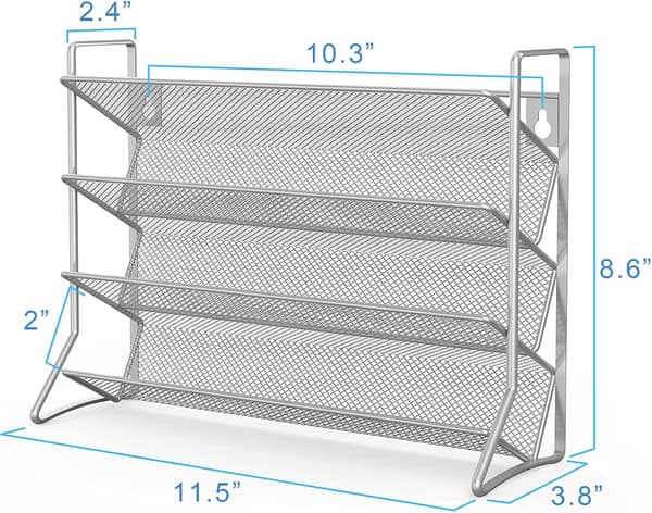1 pc Spice Rack Organizer 4-layer Wall Mounted Spice Holder With Adhesive Sticker and Screws silver silver silver