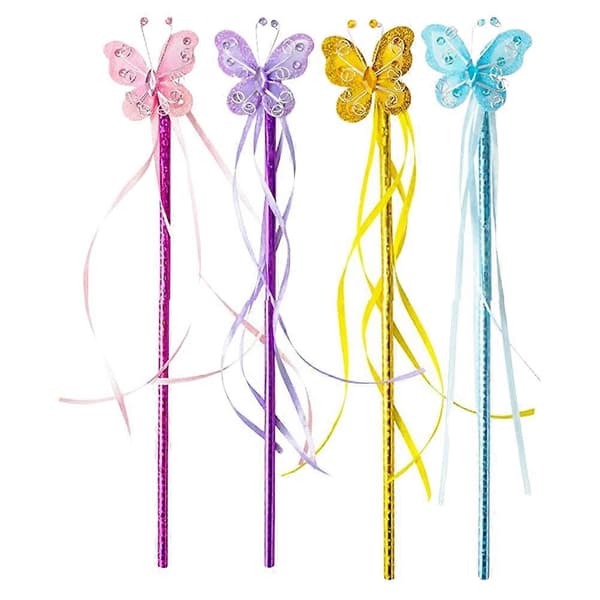 4 stk sommerfuglfe-tryllestaver bånd sommerfuglfe-tryllestav for maskerade