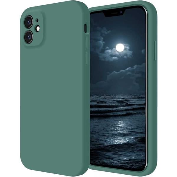 Kompatibelt iPhone 12 Mini Gummibelagt Mat Grønt Cover Kamerabeskyttelse Flydende - Grøn