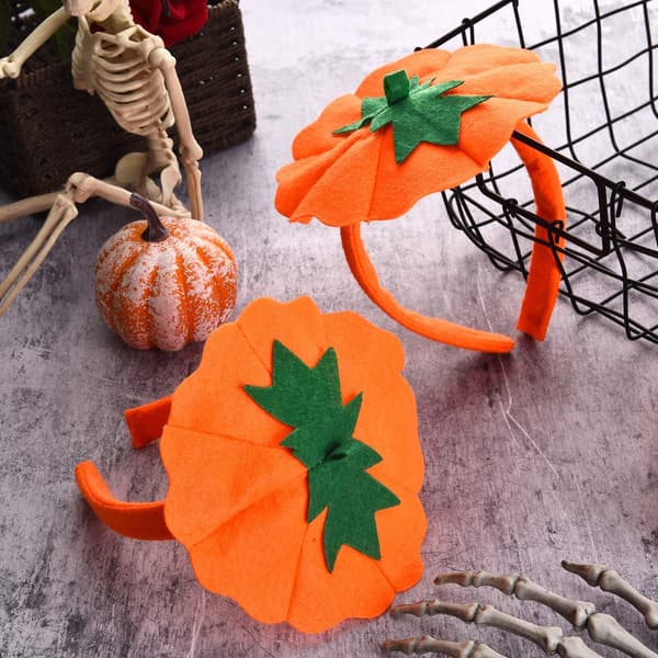 Halloween dekoration, Halloween Pandebånd - 2-pak Græskarhat Pandebånd til