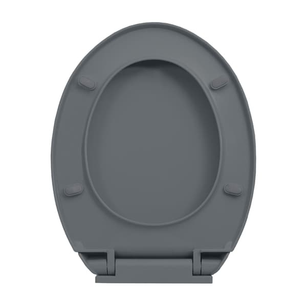 vidaXL Toiletsæde med soft close grå oval grå gray