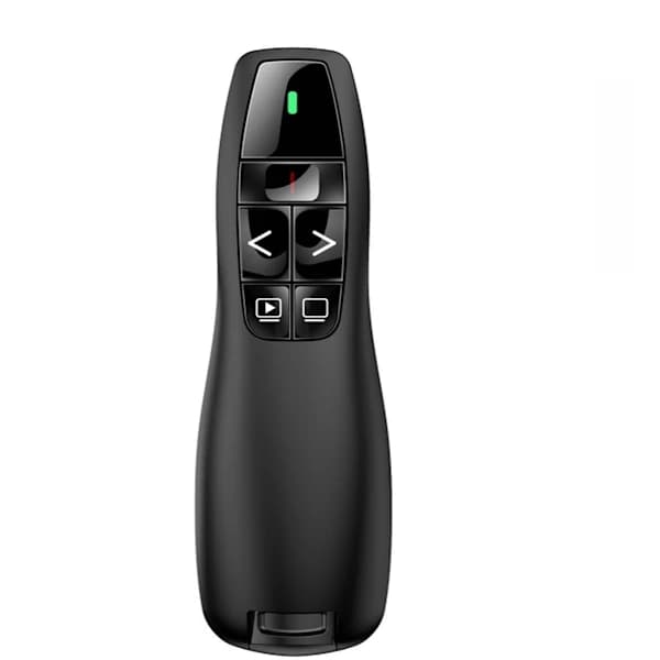 Trådløs præsentationsklikker med rød laserpointer, USB Plug and Play Presenter til lærere, kontor, klasseværelse, sort