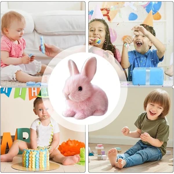 Interactive Rabbit Plush Toy, Realistic Hopping Rabbit Toy Interactive Rabbit Toy for Easter, Electric Rabbit Toys (white) pink