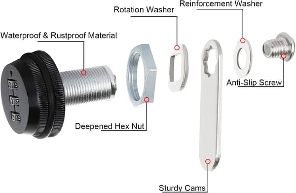 4-pak kombinationskamlås 1-1/8 tommer cylindrisk kombination C