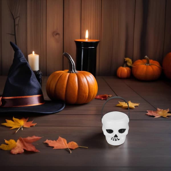 South gresskar-godteribøtte for oppbevaring av godteri, hvit Halloween-dekor, 6 stk.