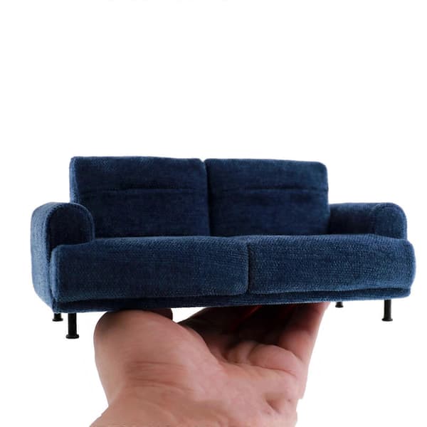 Miniature Stue Sofa Model Detaljeret Dukke Møbler 1/10 Skala Model Til Samler Grå Gray