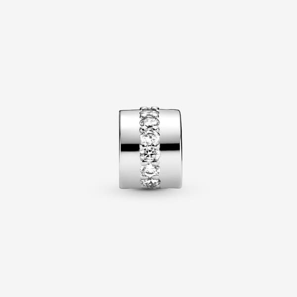 Pandora - Klar Glitrende Rad Clip Charm - Sterlingsølv