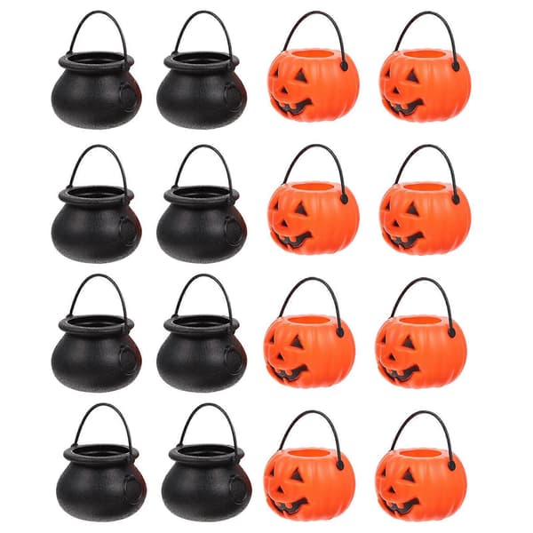 Mini græskarspand kreativ slikbeholder til opbevaring 16 stk. Halloween-dekoration