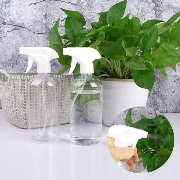 500ML Tom Sprayflaska, 2-pack Tomma Sprayflaskor i Plast med Pump, Transparent