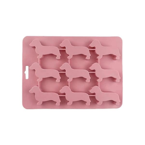 Silikone Gravhundeformet Isterning Chokoladebageform DIY Hjemmelavet Isbakke, Silikoneform, Pink