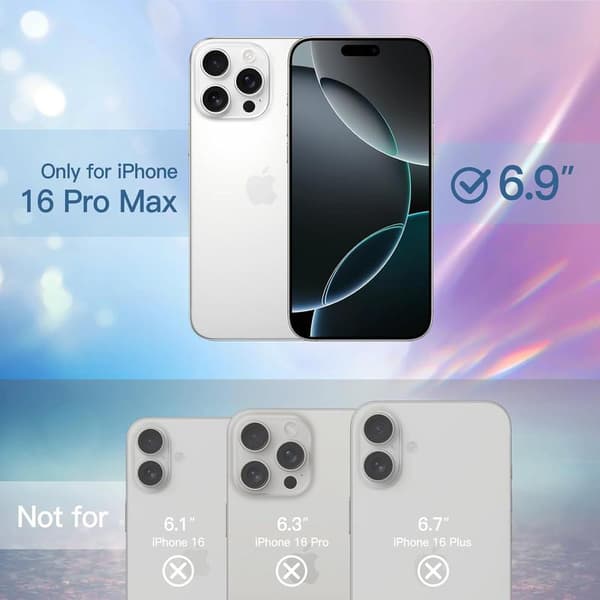 Glitterdeksel for iPhone 16 Pro MAX 6,9 tommer, Støtsikkert Bling Sparkle-deksel, Søtt Glitrende for Jenter og Kvinner