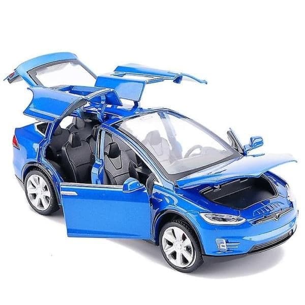 1:32 Tesla Model X Legeringsmodelbil - Perfekt blå