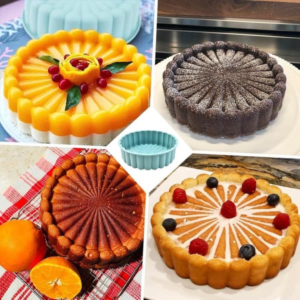 20 cm rund kageform, rund silikoneform, genanvendelige silikone kageforme, til cheesecake, brownie