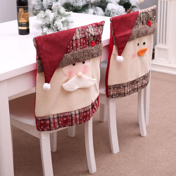 Julstolsöverdrag 2-pack Snögubbe & Jultomte Design