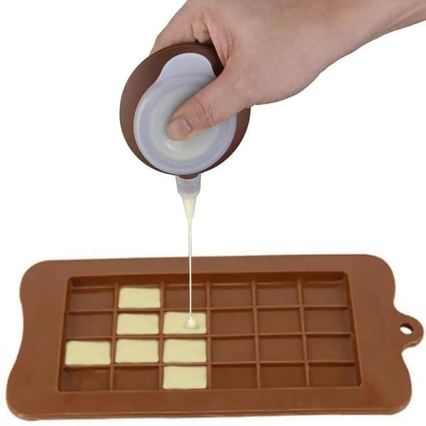 2 styk silikoneforme til chokolade, chokoladeform i silikone, 48 chokoladestykker, brudbar form, chokoladebar, chokoladekage
