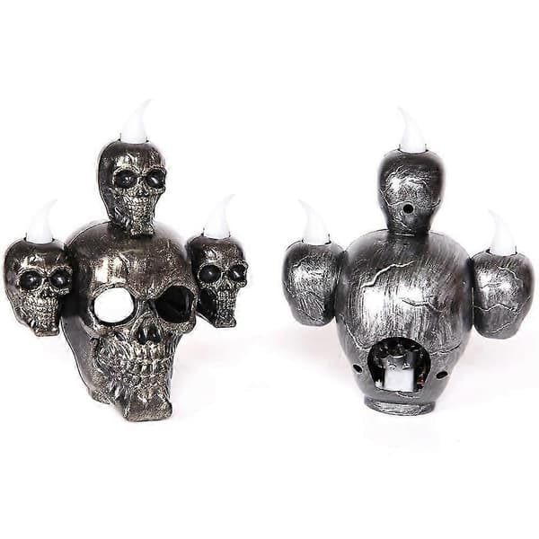 Halloween kranium lampe Halloween røg kranium elektronisk stearinlys silver
