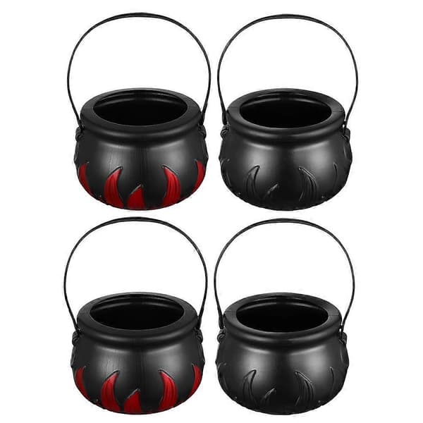 Halloween slikkurv slikholder til opbevaring 4 stk. plast sort