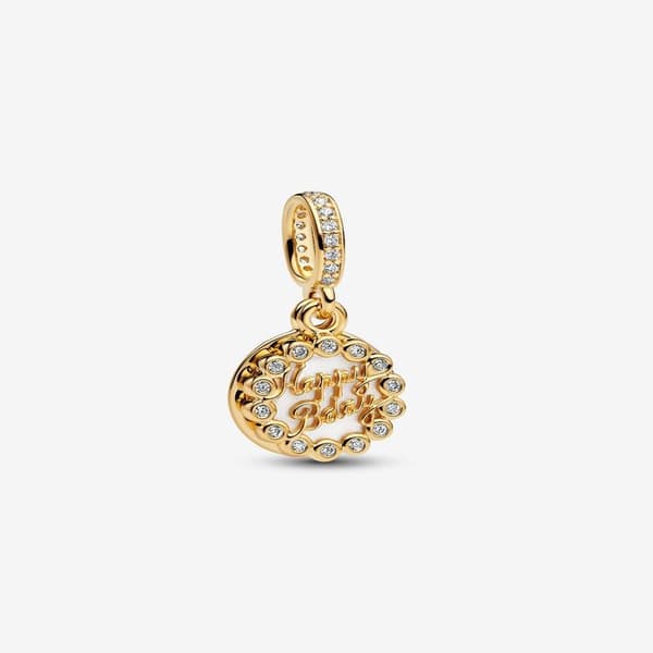 Pandora - Happy Birthday Cake -riipus - 14k kullattu
