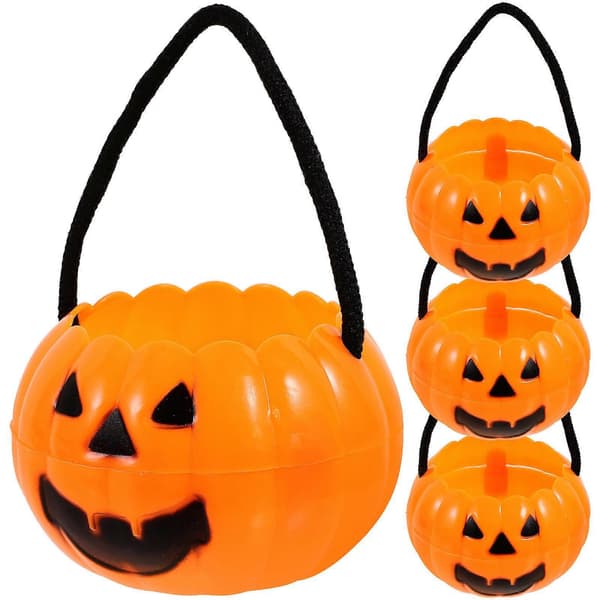 Bärbara pumpahinkar för godisförvaring för barn Halloween 16 st