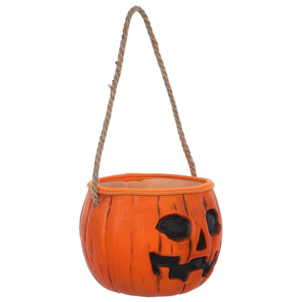 Halloween-godiskorg i gummi formad som pumpa med ljusfunktion