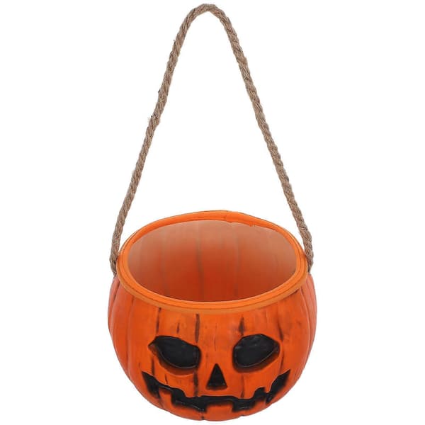 Halloween-godterikurv i gummi formet som gresskar med lysfunksjon