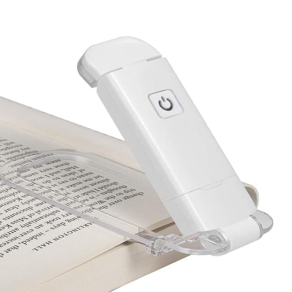 Læselampe USB Genopladelig 2 Lysstyrker Justerbar Hvid