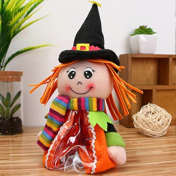 Halloween-godispåse pumpadocka för fest 2 st bärbara godispåsar
