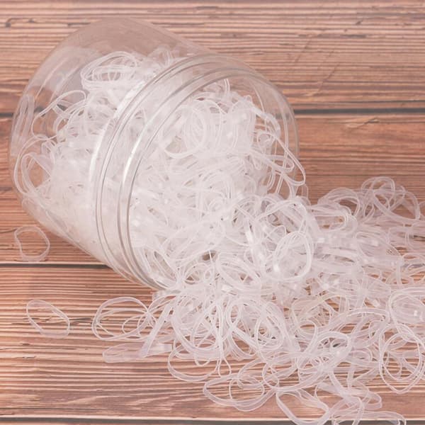 500 st hästsvanshållare, elastiska flätgummiband, hårband, vita