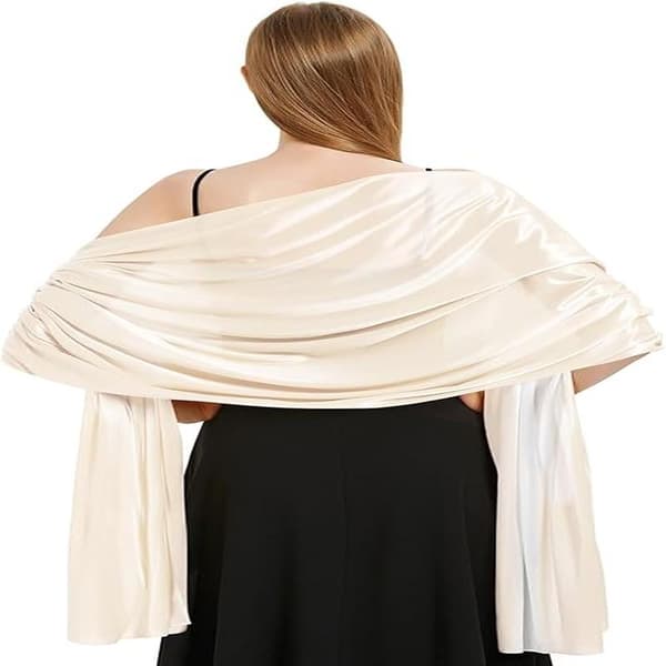 Satengsjal for kvinner Bryllupssjal Passer til aftenkjole Elegant Chic Sjal Passer til Beige