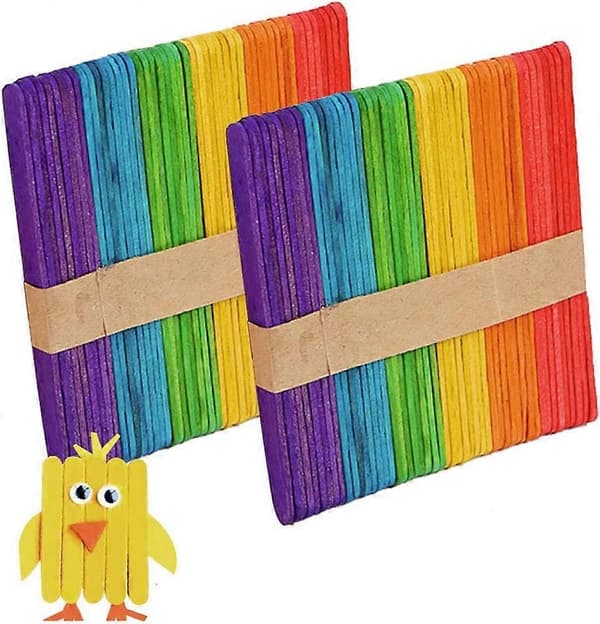 Fargerike ispinner, 45-50 stk, 6,5 cm, håndverkspinner, fargerike ispinner, regnbue barnas kunsthåndverkspinner