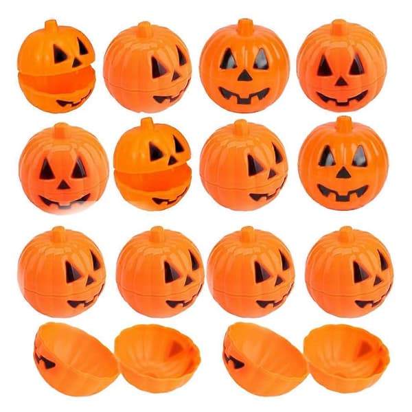 Græskarformet æske til Halloween-slik med 24 stk. beholdere