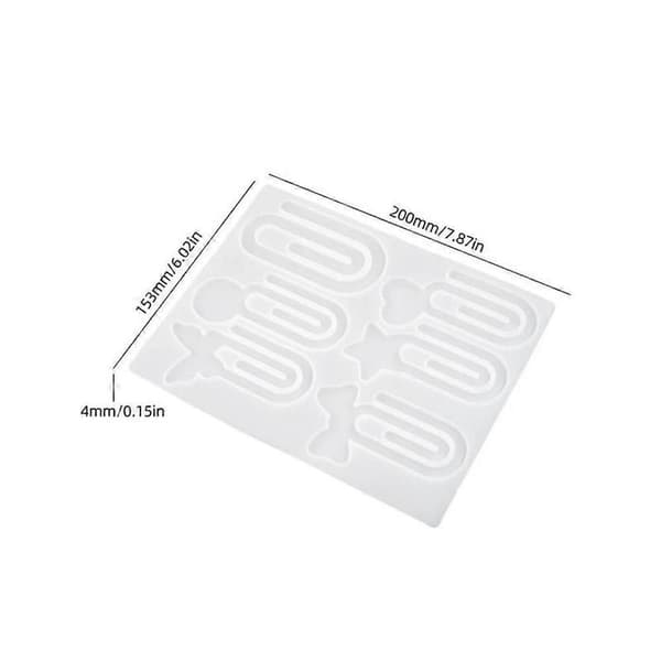 Jumbo Papirclips Hjerteforme i Resin, 6-Huls Epoxy Resin Forme til Bogmærker 2pcs
