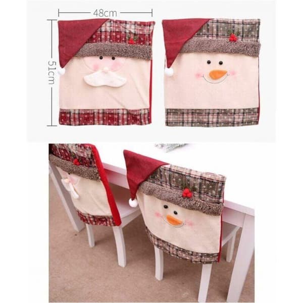Julstolsöverdrag 2-pack Snögubbe & Jultomte Design