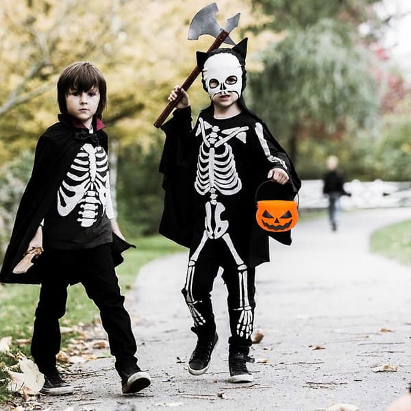 Halloween-godteribøtte til dekorasjon, 5 stk. oransje gresskar-godteribøtter