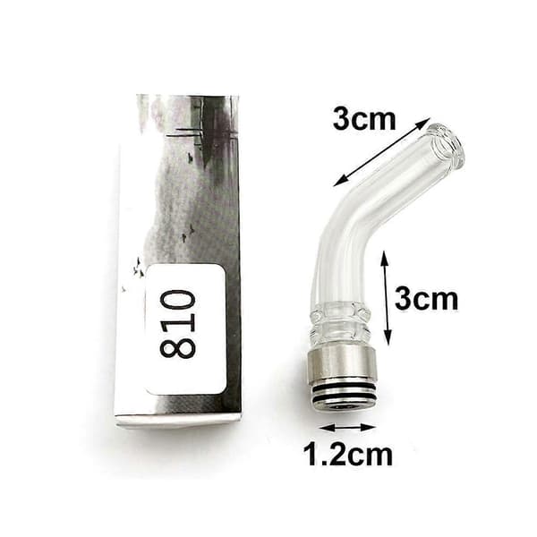 810 Long Nozzle with Glass Drip Tip, DIY Accessory for 510 Thread Kayfun Lite Plus TFV8 510 Straight Clear
