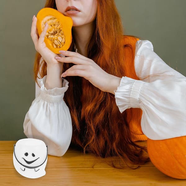 Godishållare i plast formad som pumpa för Halloweenfester och vardagsbruk 7X6,5X4 cm 6 st