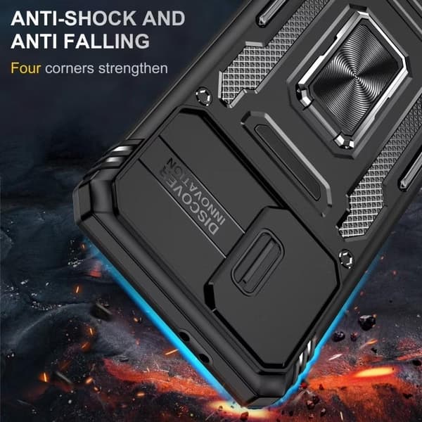 Samsung S24 - Cover CamShield / Kamerabeskyttelse Støtteben Sort Galaxy S24