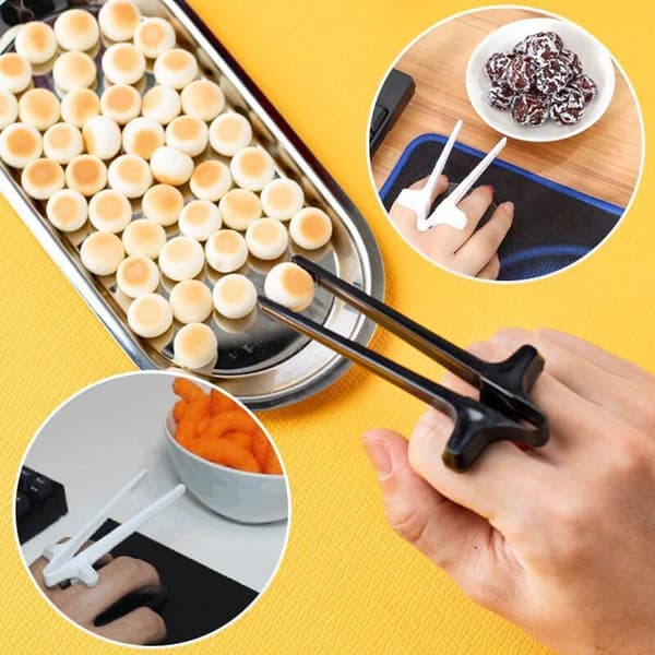 Frie hender Snacks Spisepinner Finger Spisepinner Lat Assistent Snacks Spisepinner for Barn Voksne Gray