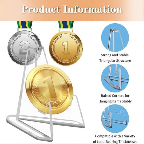 40-pak Kortdisplaystativ, Transparent Akrylmateriale, Velegnet til Kort og Medaljer