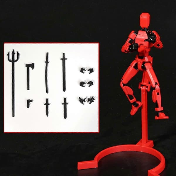 3D-printet T13 actionfigur med leddede ledd, kongeblå dekorasjoner for robotactionfigurer B 2pc