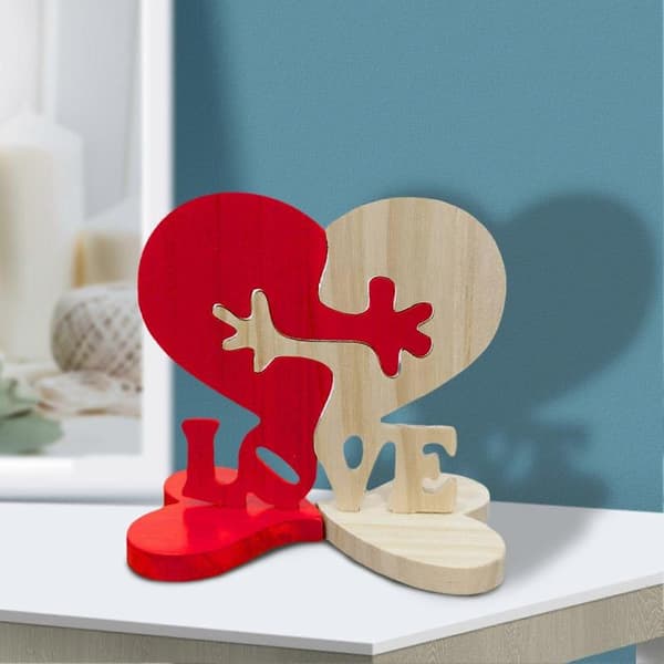 Trehjerte Ornament Kjærlighetsbrev Valentinsdag Dekorasjon