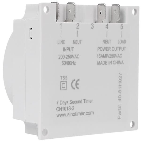 220V LCD Digital Timer 1 Sekunds Intervall Ukentlig Programmerbart Tidsrelé CN101S