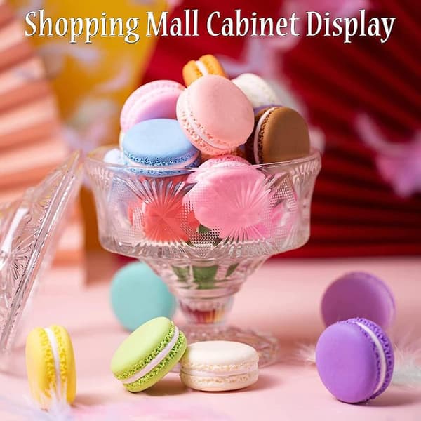 14 stk. Mini Macarons Kunstig Macaron Simulation til Fotograferingstilbehør, Bageriudstilling - 7 Farver