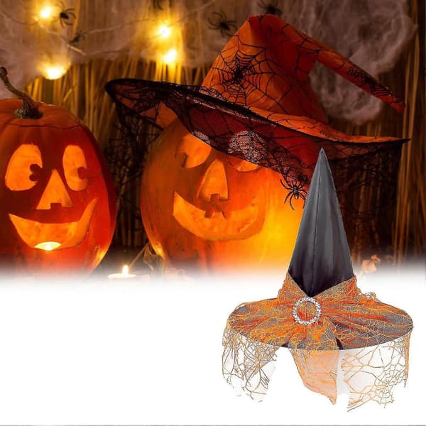 Fasjonabel gjenbrukbar heksehatt i stoff til barn for Halloween-fest Black