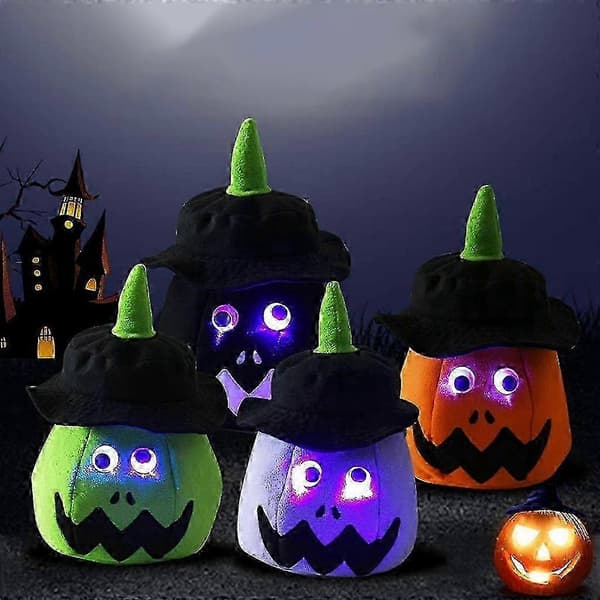Lysende Halloween-dekorasjon LED-gresskarlykt-kurv festivalgave til barn