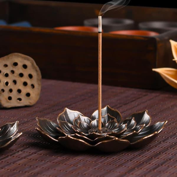 2 stk. Lotus Røgelsesholdere Messing Stick Røgelsesbrænder Kegle Røgelse B