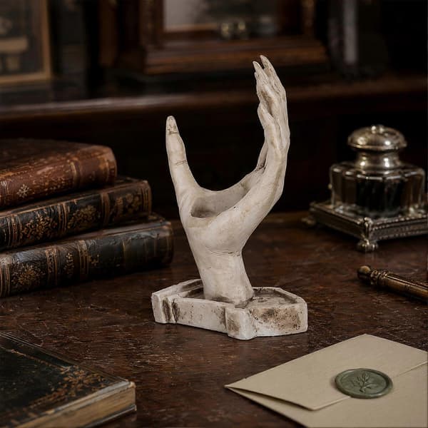 Hånd-lysestake – Resin-edderkopphånd – til Halloween-festdekor White