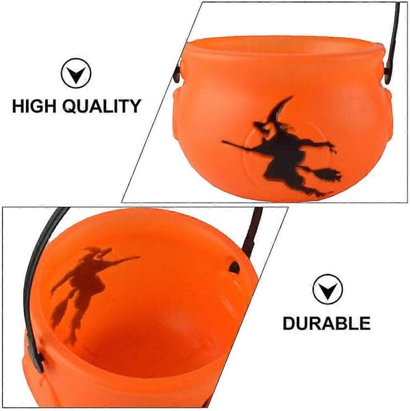 Oransje Halloween gresskar-godteribøtte for 4 stk. cosplay-rekvisitt