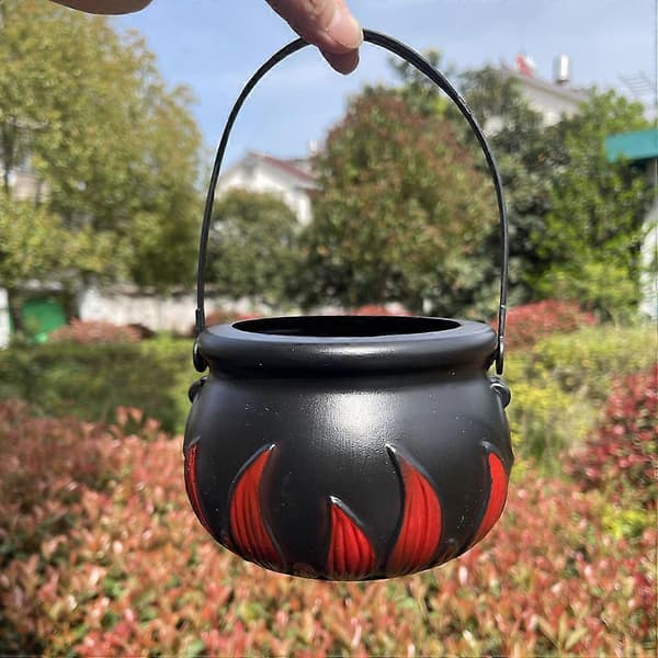 Halloween slik-kedel i plast til slik, 2-pak, sort