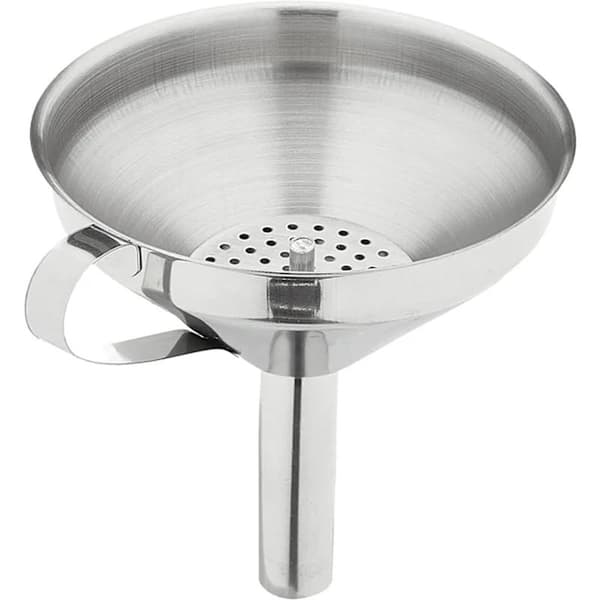 Rustfri tragt 304 med filterplade, diameter 15 cm, køkken_tfrf